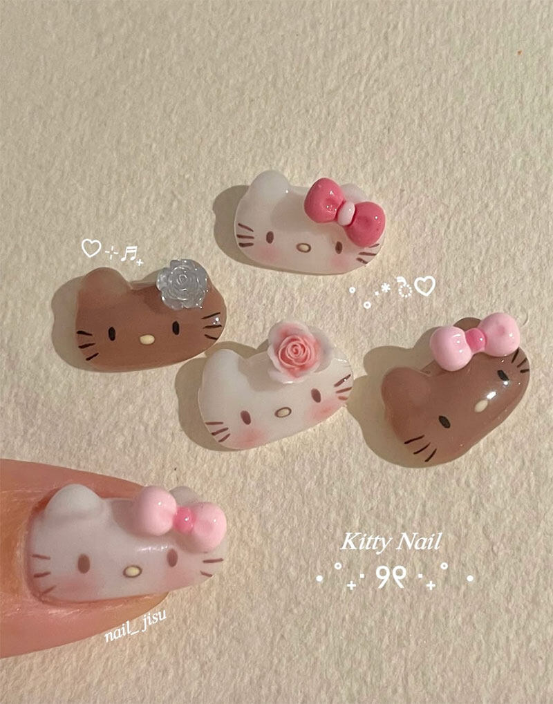 日韓爆紅立體HelloKitty美甲|洗版美甲款推薦:立體Kitty、曬黑Kitty、貓眼美甲、氣質法式款 日韓爆紅立體HelloKitty美甲|洗版美甲款推薦:立體Kitty、曬黑Kitty、貓眼美甲、氣質法式款