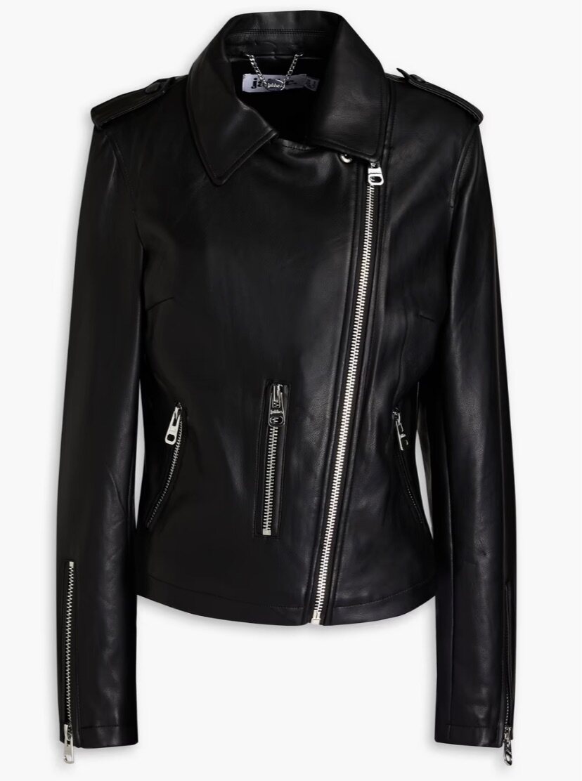 JAKKE. Beau asymmetric faux leather biker jacket