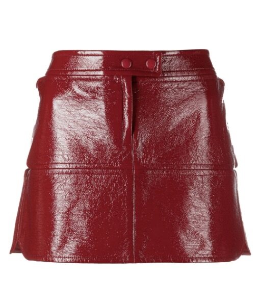 faux-leather patent miniskirt