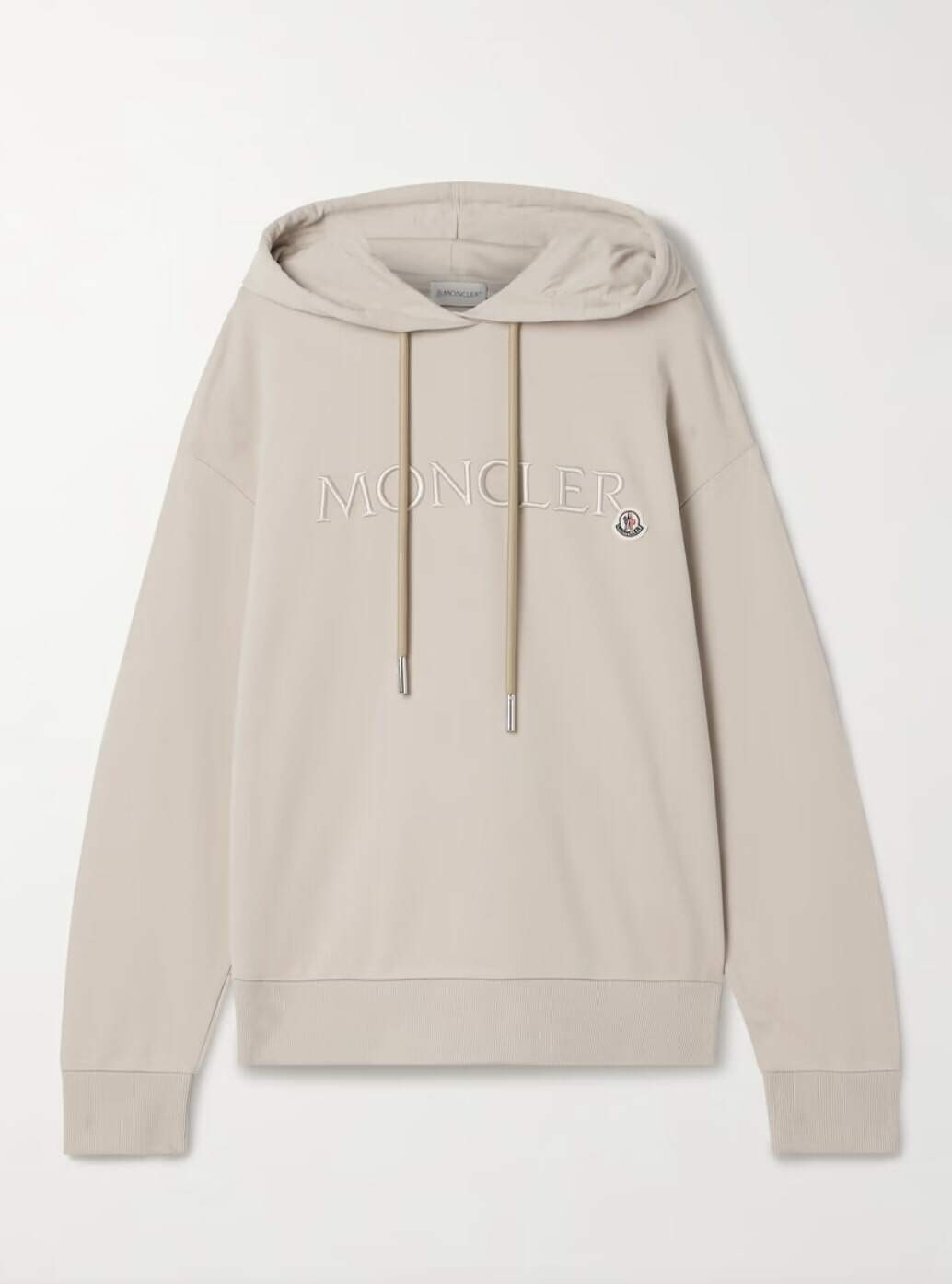MONCLER Embroidered cotton-jersey hoodie