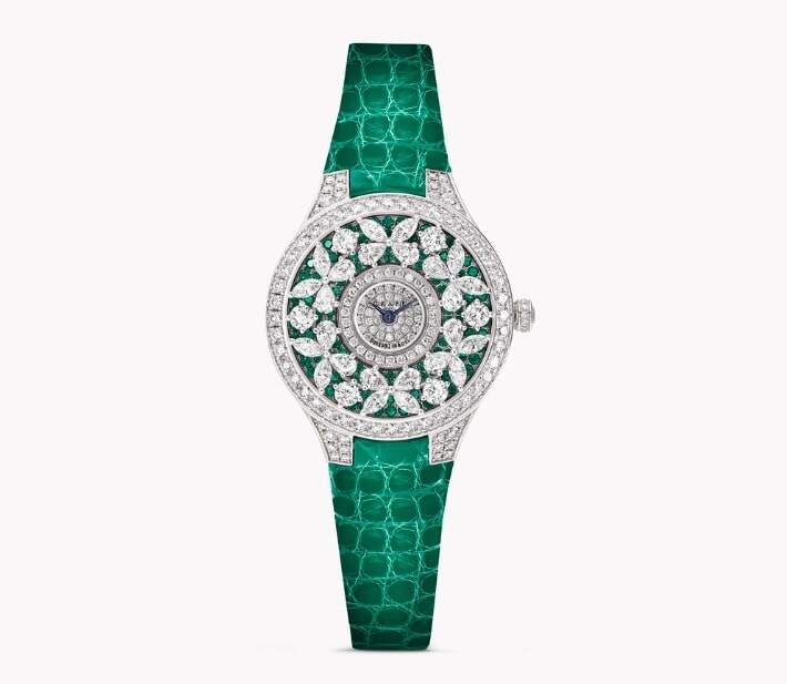 Classic Butterfly 祖母綠和鑽石腕錶