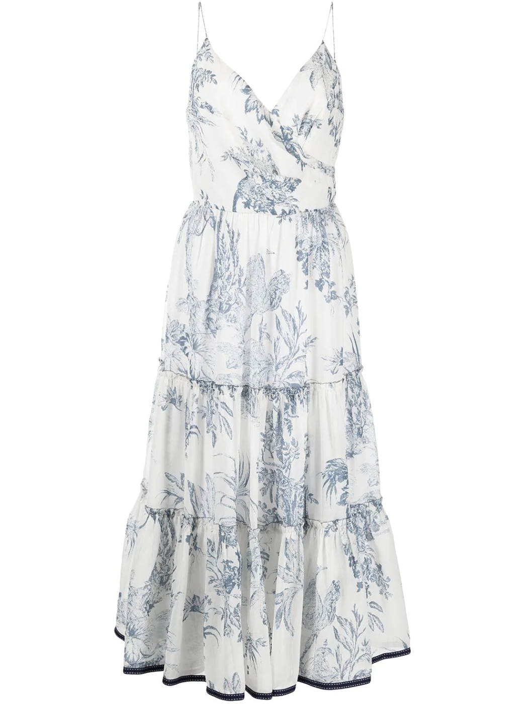 藍白印花吊帶裙