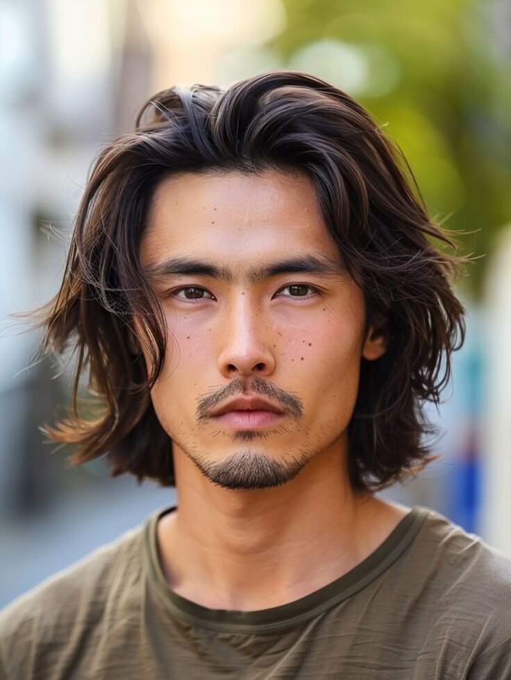 男士中長髮型推薦：嬉皮復古中長髮