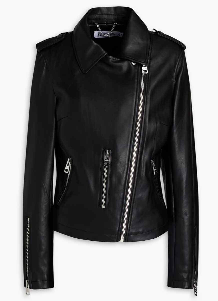 Beau asymmetric faux leather biker jacket
