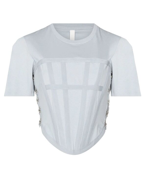 Dion Lee crew neck cropped corset top