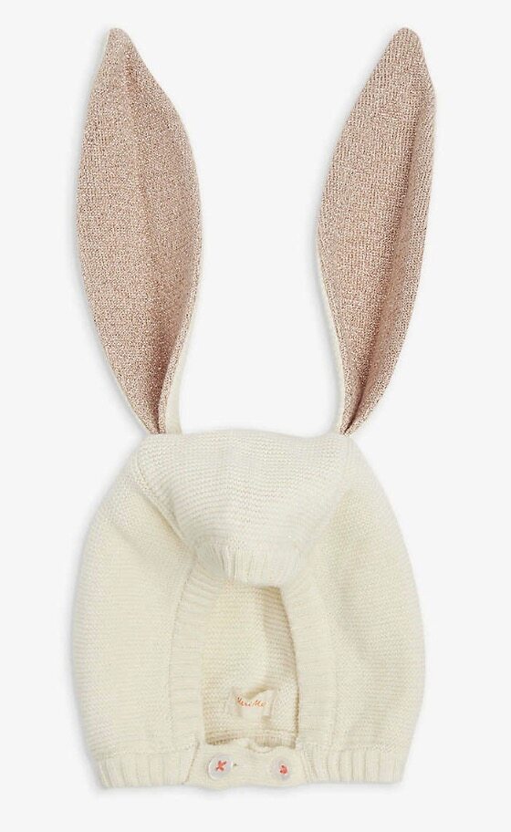 Bunny organic-cotton baby bonnet