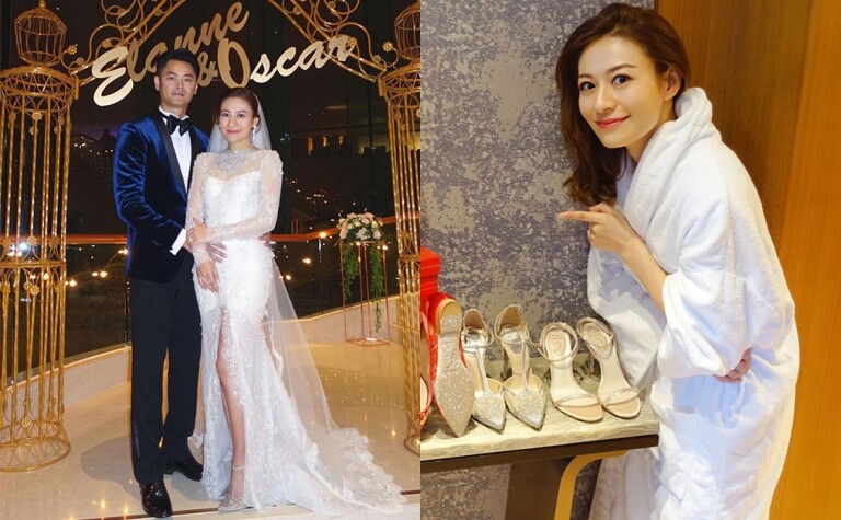 蕭潤邦江若琳結婚了！新娘婚紗婚鞋全公開！