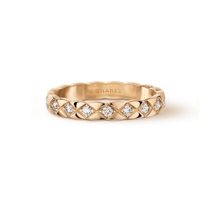 Coco Crush 18K BEIGE米色金鑲鑽纖巧款戒指 Coco Crush 18K BEIGE米色金鑲鑽纖巧款戒指