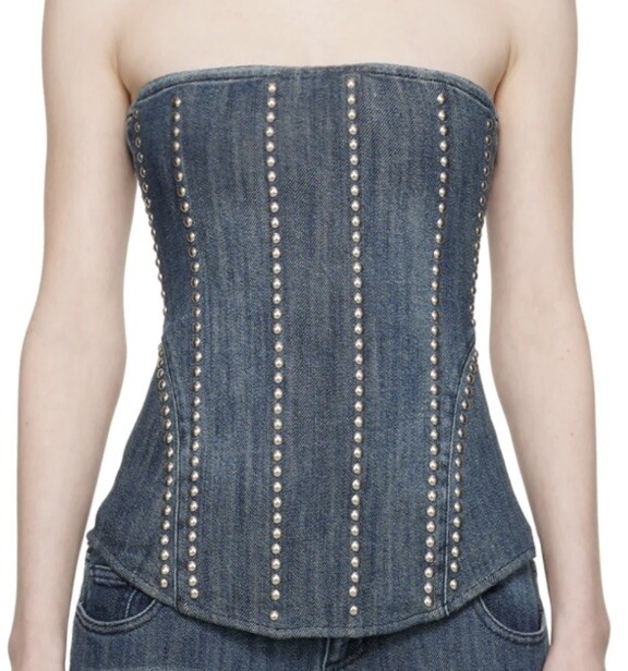 MIAOU Blue Libra Denim Corset MIAOU Blue Libra Denim Corset