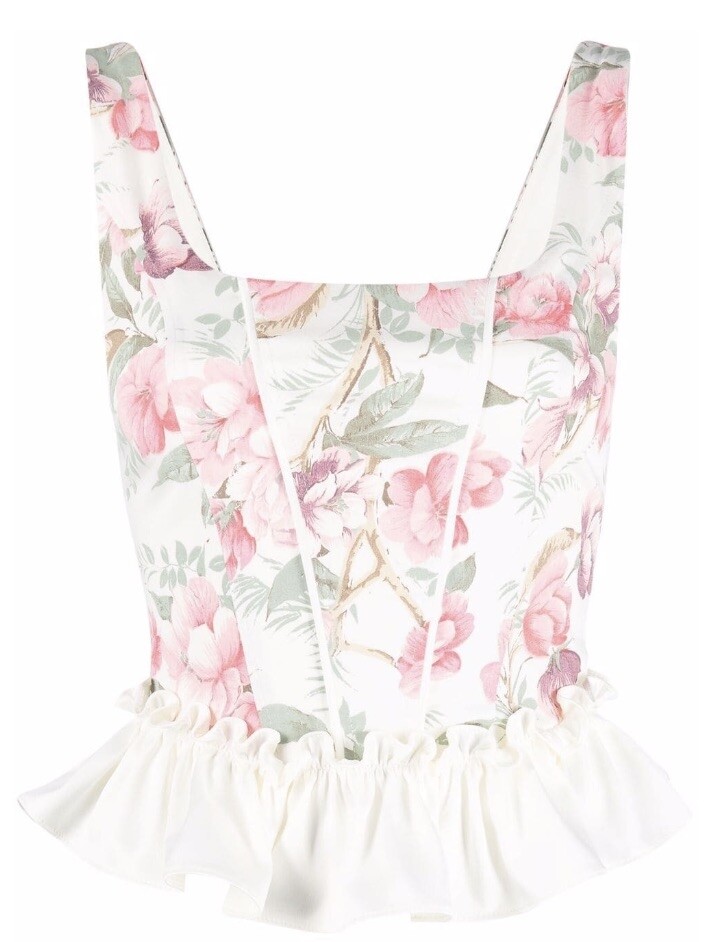 floral-print corset top floral-print corset top