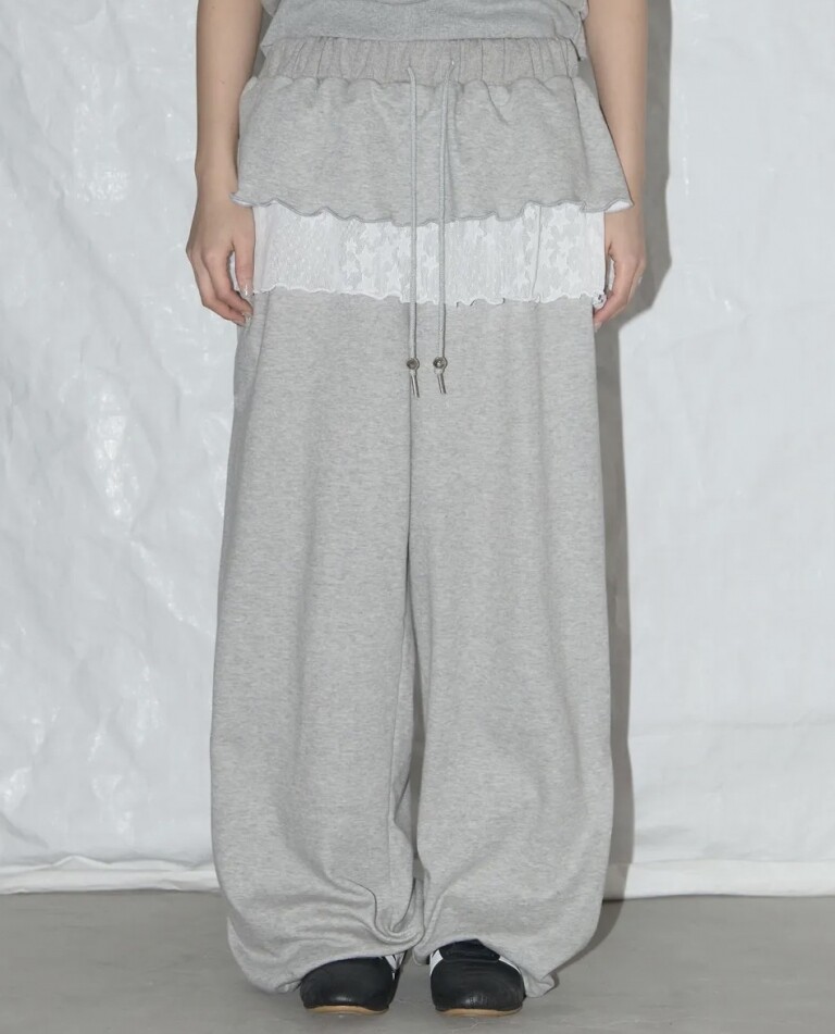 Frill Lace Button Sweatpants Frill Lace Button Sweatpants