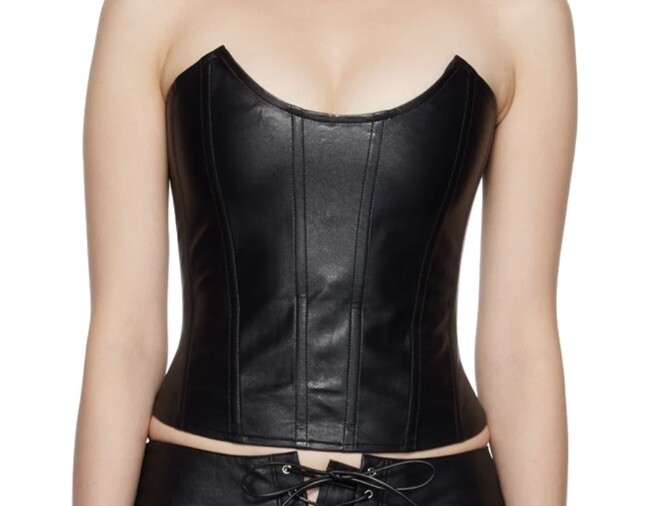 Black Leia Faux-Leather Tank Top Black Leia Faux-Leather Tank Top