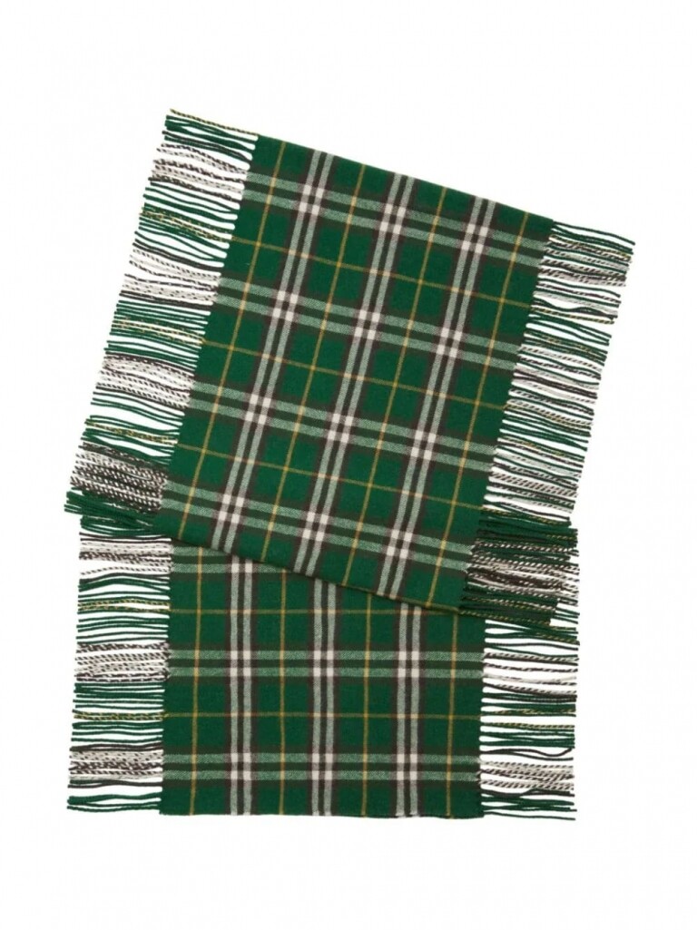 burberry green checks scarf