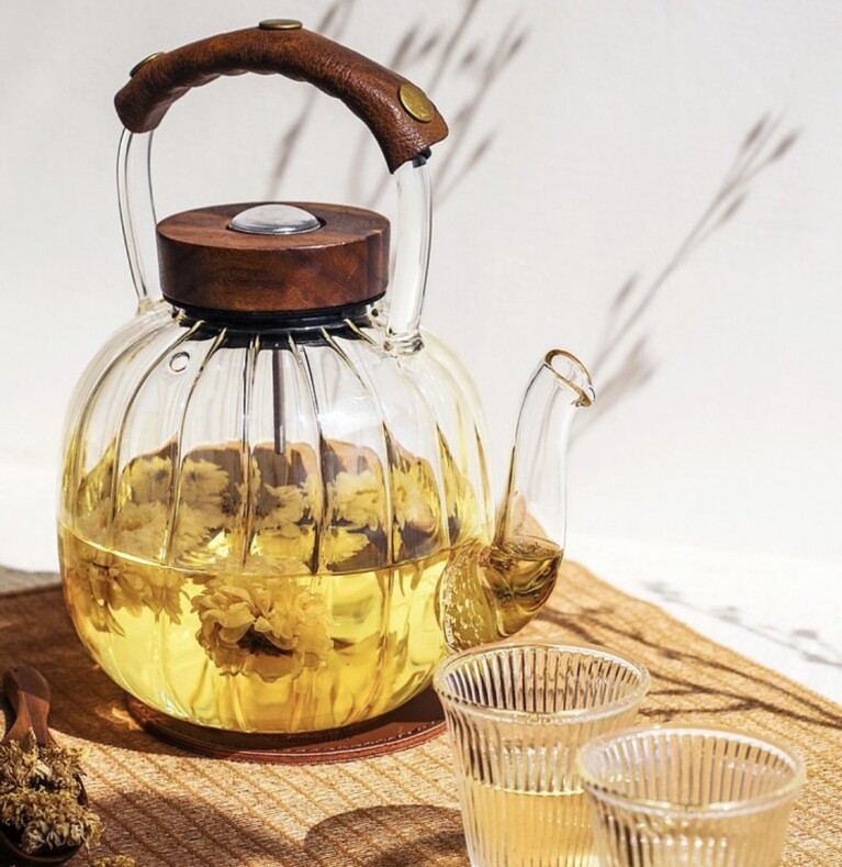 菊瓣感溫玻璃燒水壺 菊瓣感溫玻璃燒水壺
