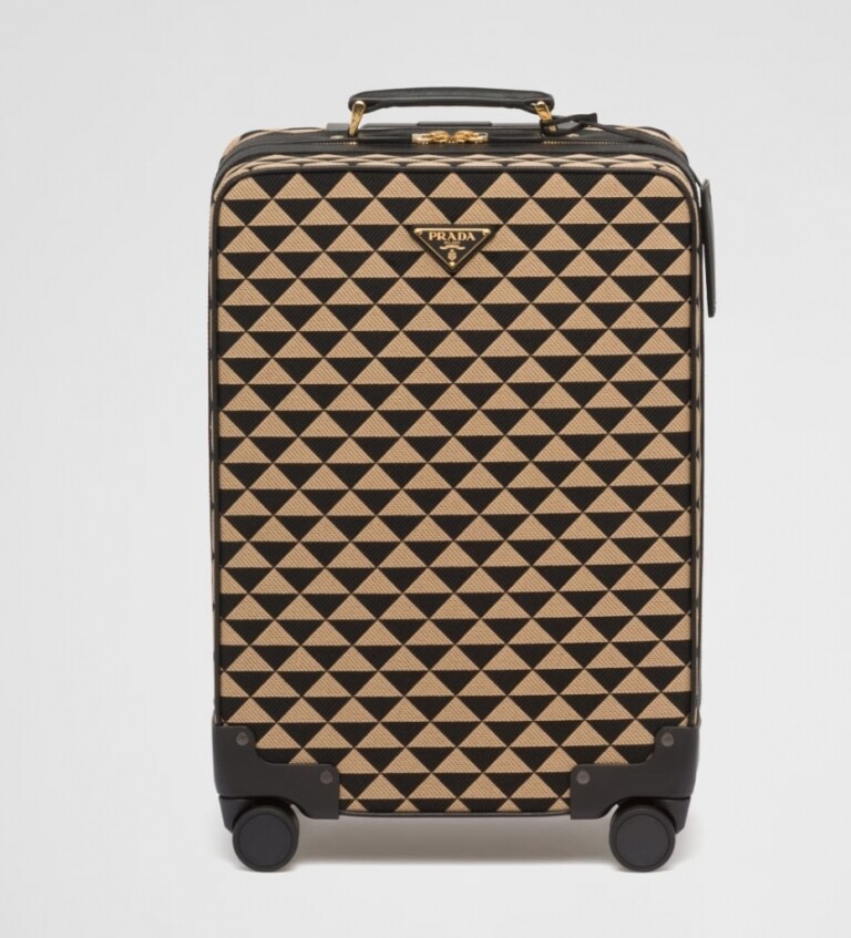 Prada Symbole embroidered fabric trolley