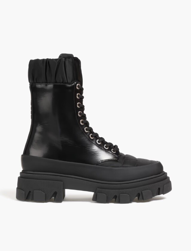 Quilted shell and leather combat boots Quilted shell and leather combat boots
