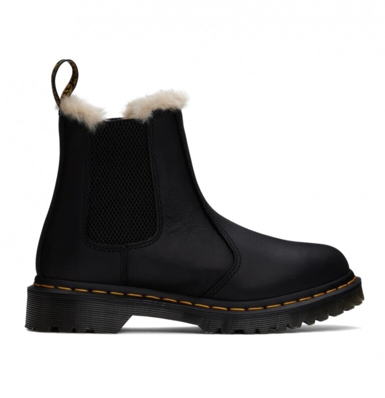 Dr. Martens 軟皮黑色毛毛內裡切爾西靴 Dr. Martens 軟皮黑色毛毛內裡切爾西靴