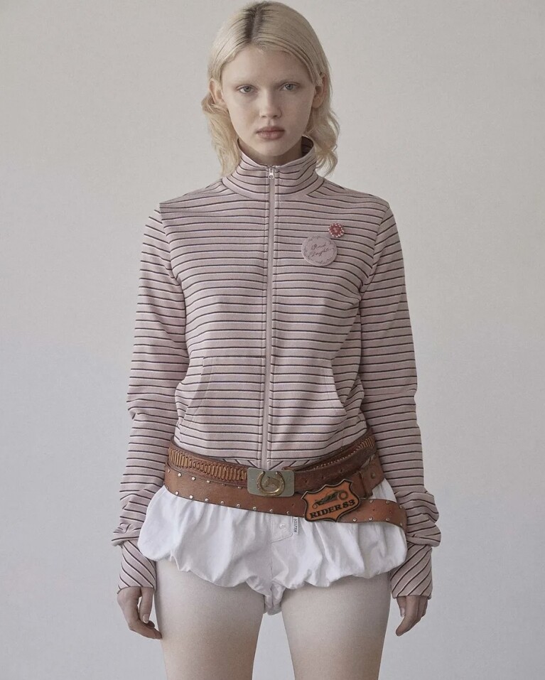 Striped Track Jacket Baby Pink Striped Track Jacket Baby Pink