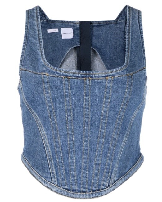 PINKO denim corset-style top PINKO denim corset-style top