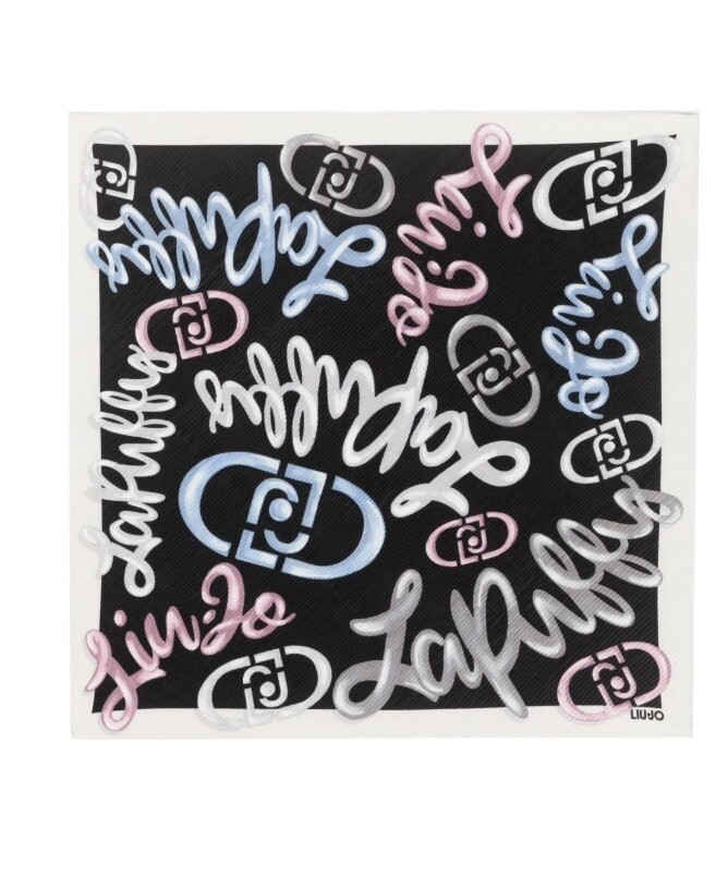 logo-print scarf