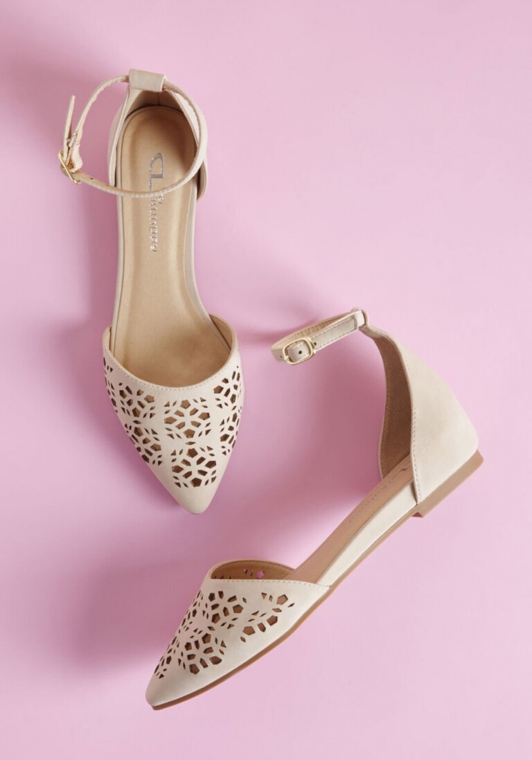 Modcloth Follow Your Elite d'Orsay Flat in Beige