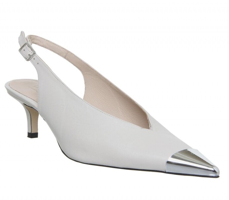 Office Melodramatic Metal Toe Slingback Heels Off