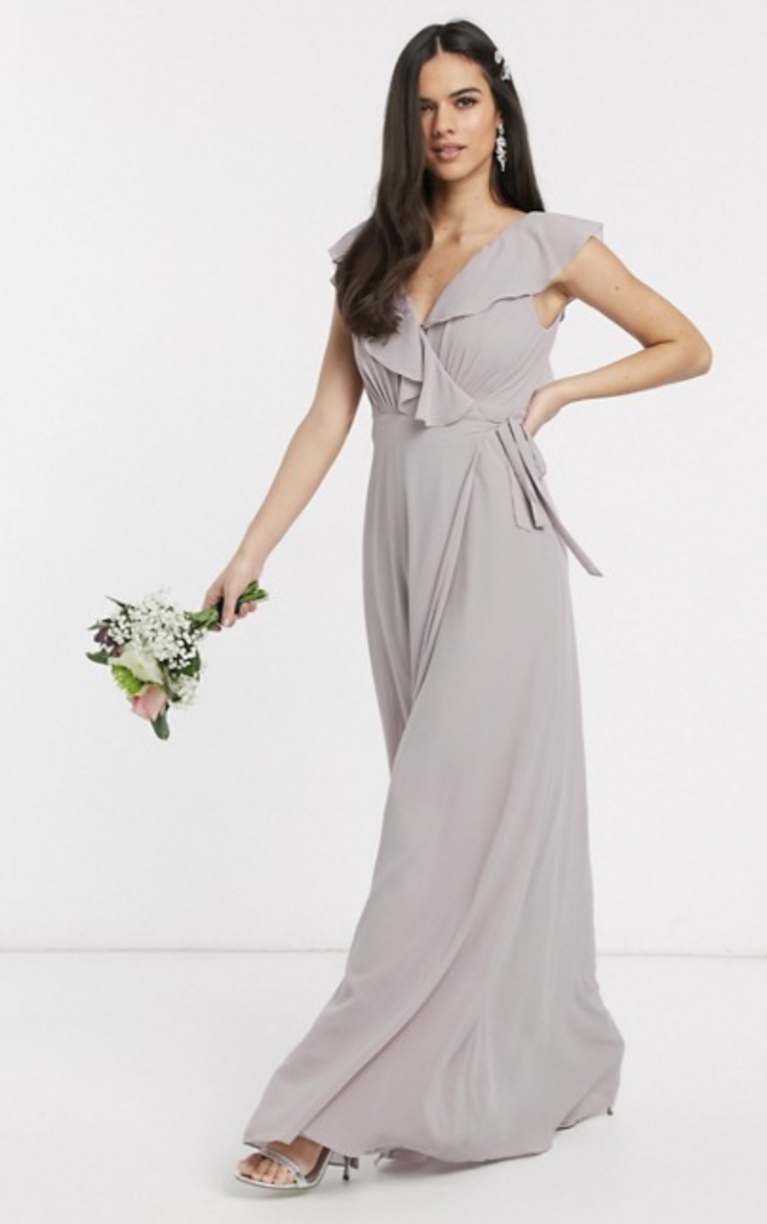 TFNC bridesmaid灰色荷葉袖姊妹裙 TFNC bridesmaid灰色荷葉袖姊妹裙