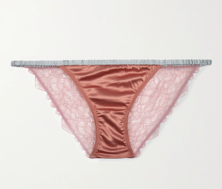 Wild Rose satin and stretch-lace briefs