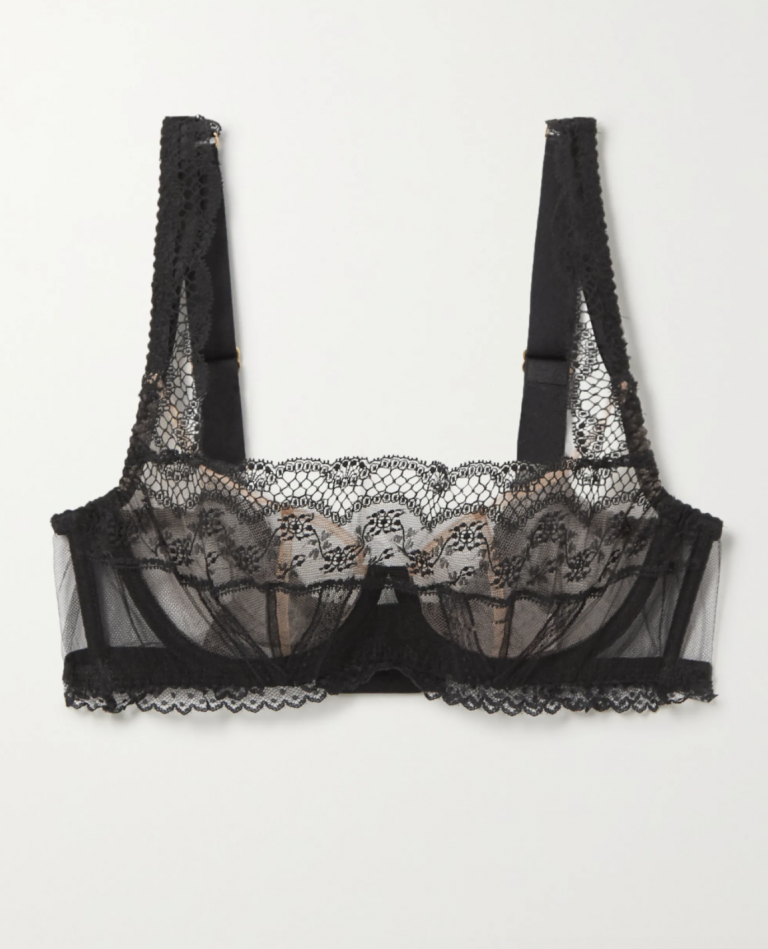 Austin lace and stretch-tulle soft-cup underwired bra