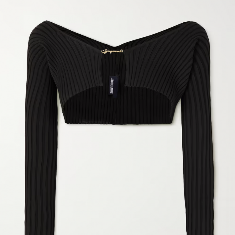 Jacquemus logo裝飾超短針織外套