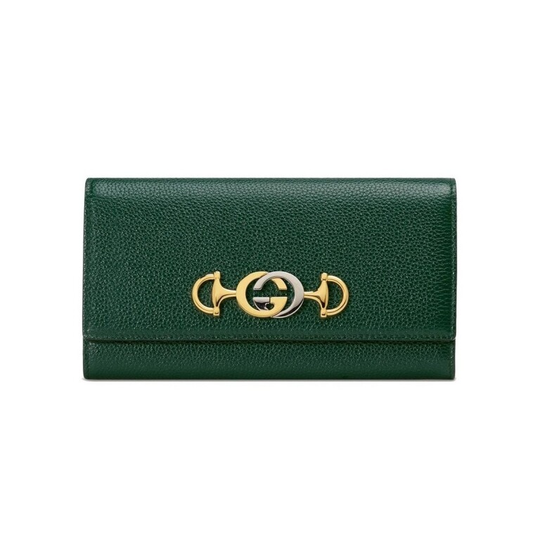Gucci深綠色長銀包