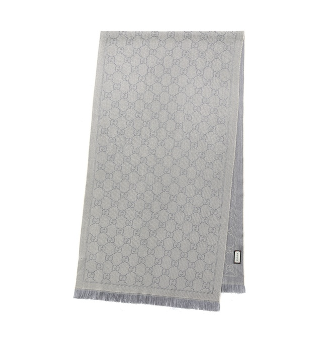 GUCCI Grey Wool GG Scarf GUCCI Grey Wool GG Scarf