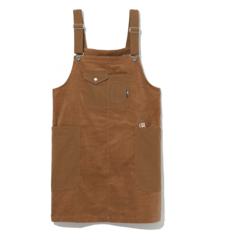 :CHOCOOLATE Corduroy animal badge apron skirt :CHOCOOLATE Corduroy animal badge apron skirt