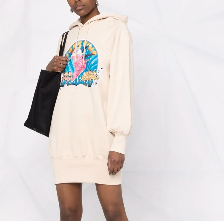 Moschino dancers logo-print hooded dress Moschino dancers logo-print hooded dress