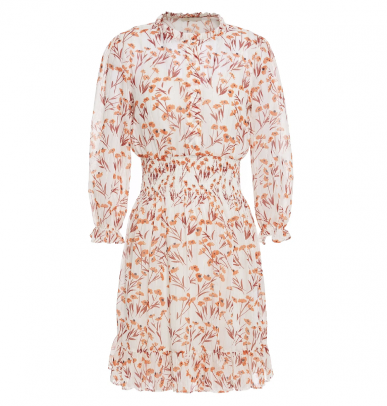 MAJE Rythona metallic-trimmed floral-print chiffon mini dress MAJE Rythona metallic-trimmed floral-print chiffon mini dress
