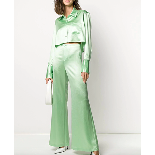 T By Alexander Wang 緞布闊腿褲