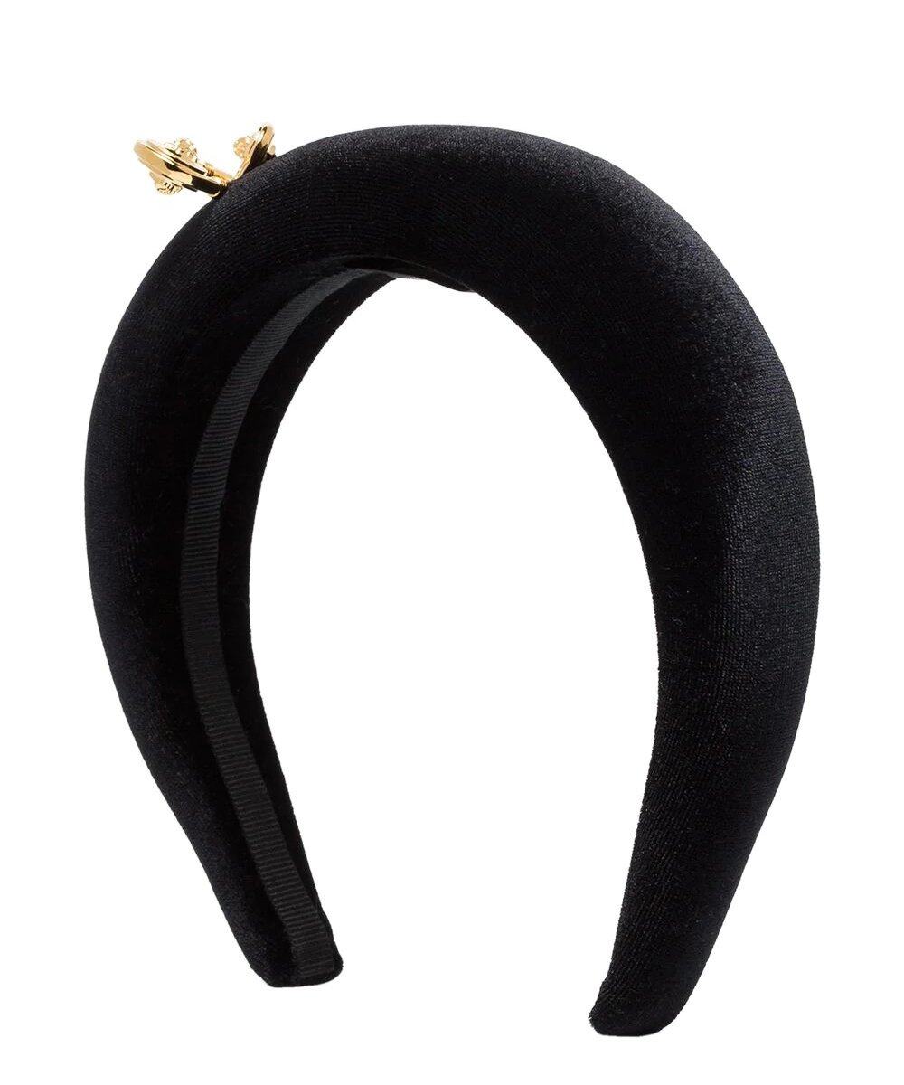 Versace金色綴飾黑頭箍