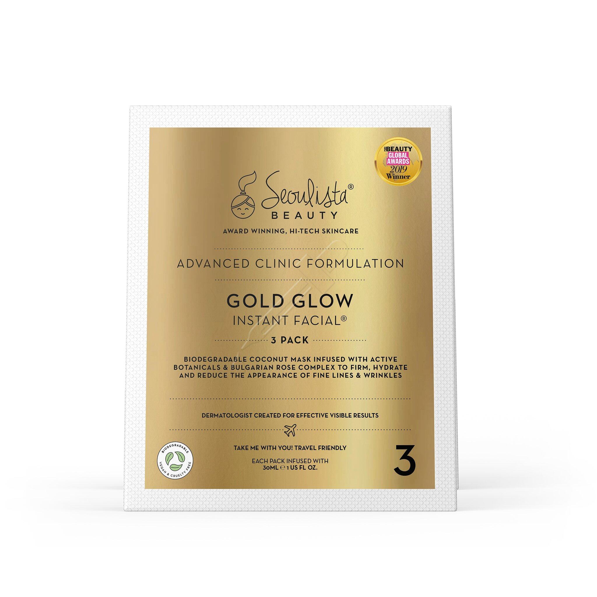 Seoulista Beauty Gold Glow Instant Facial Multi Pack (3EA)