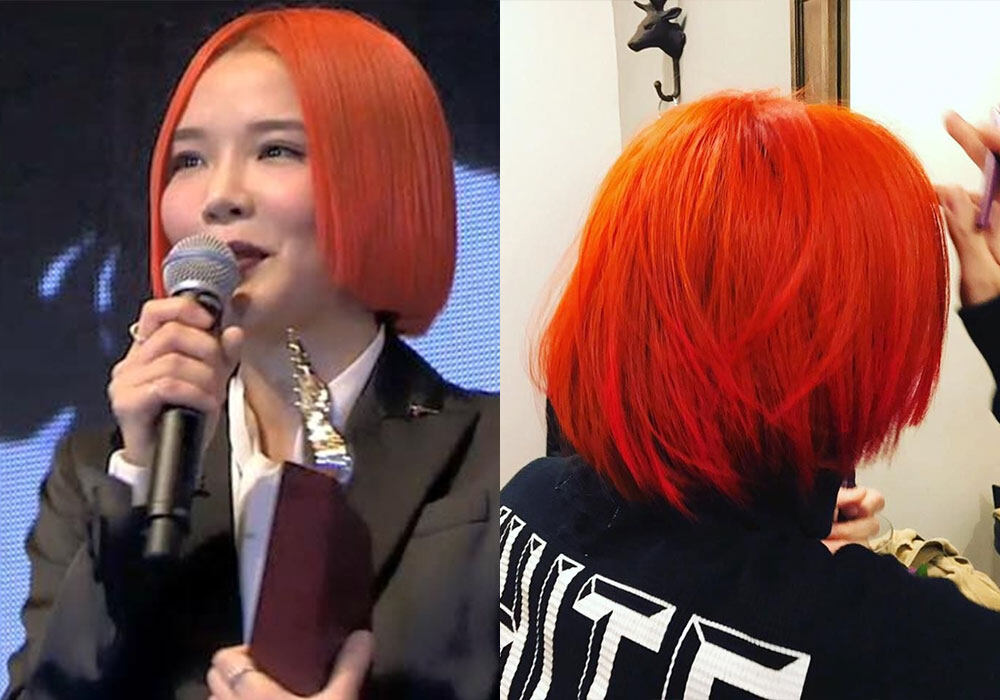 2017年叱咤樂壇頒獎典禮，方皓旼的紅色頭髮既誇張又難以駕馭