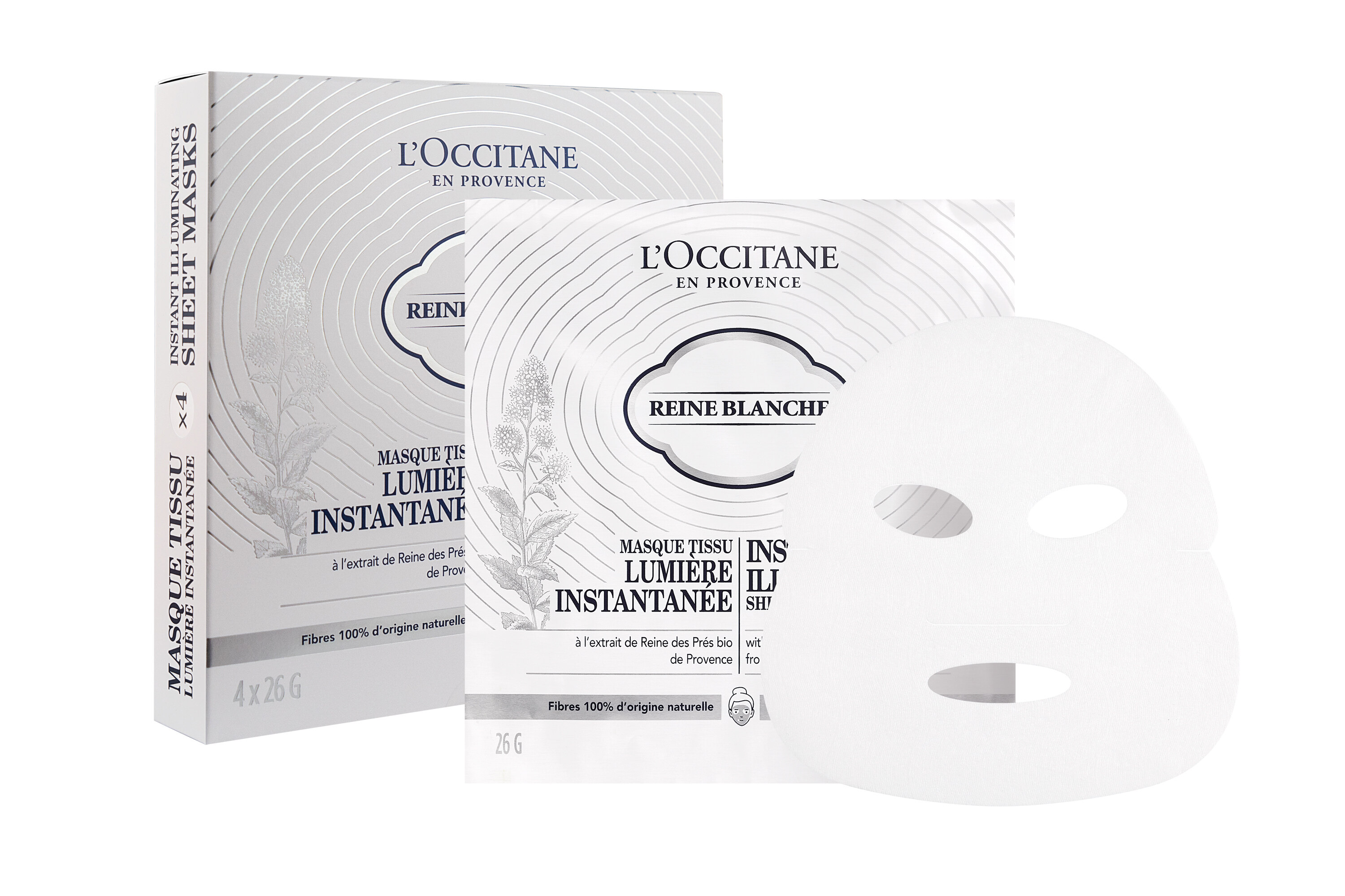 美白面膜：L’Occitane Reine Blanche Instant Illuminating Sheet Mask 白皇后亮白面膜 $320/4pcs
