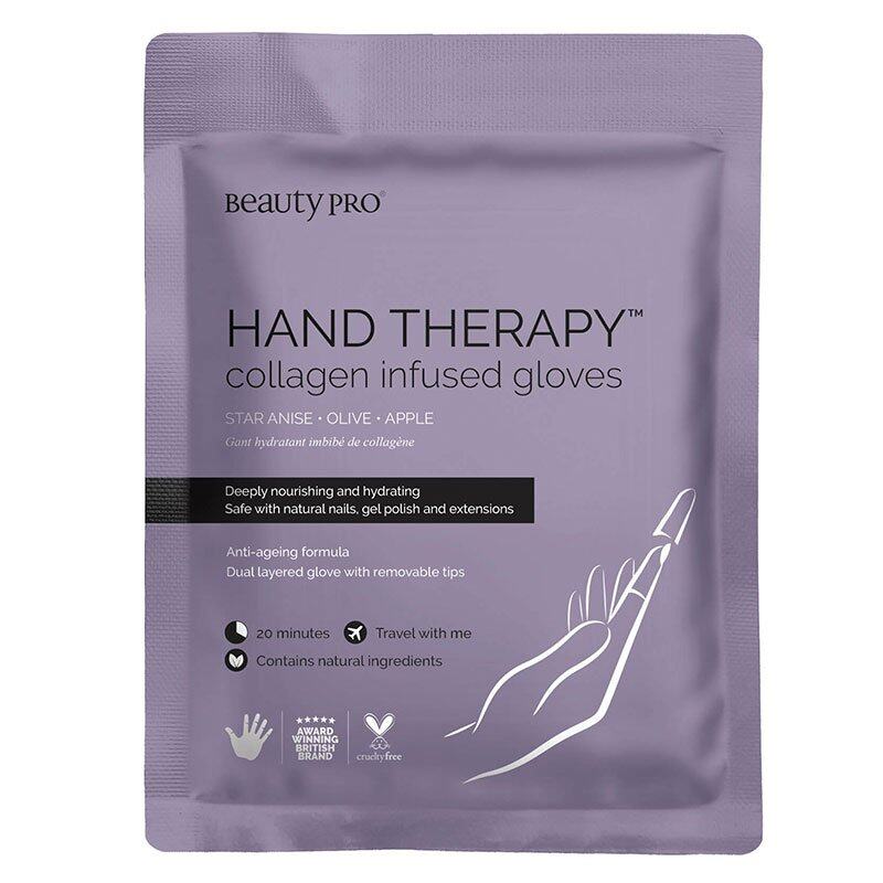 BeautyPro Hand Therapy Collagen Infused Glove with Removable Finger Tips