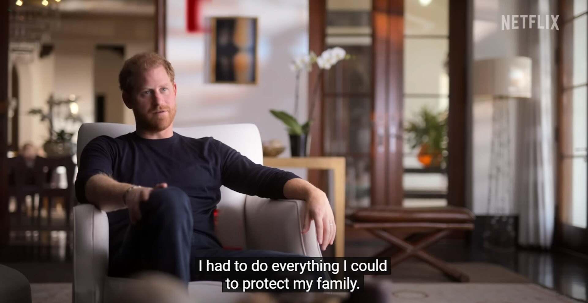 片中哈里王子提到自己「必須盡全力來保護家人」