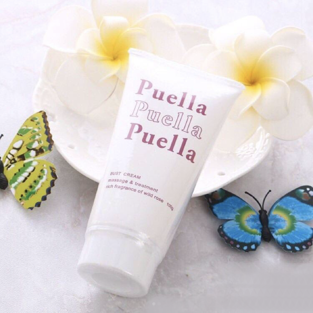 Puella豐胸霜使用天然植物成分，可有效改善胸部扁平及鬆弛問題。