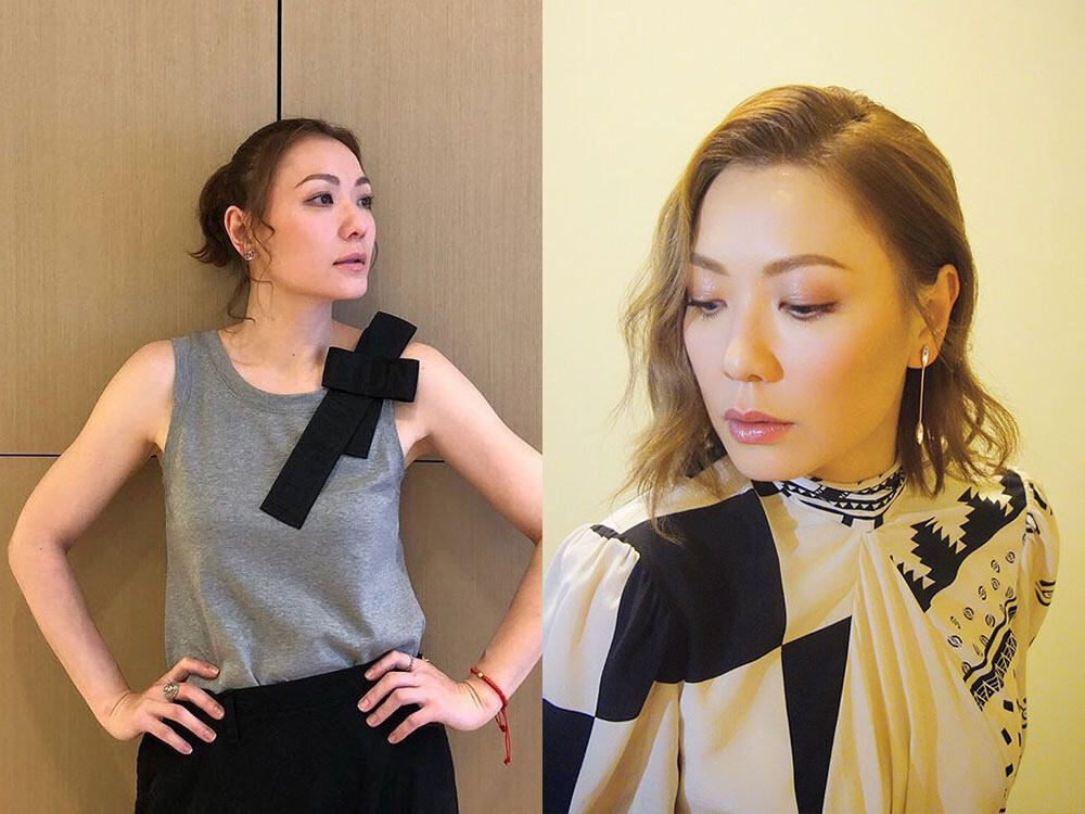 田蕊妮的髮型師都特意將耳際旁邊留下兩束髮絲