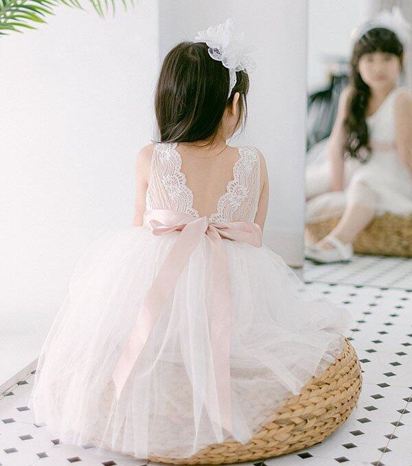 la petite Citron花朵蕾絲公主小禮服