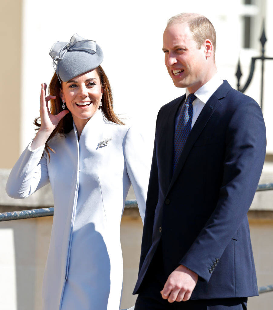 威廉王子與凱特王妃還一同公開現身溫莎城堡所舉行的復活節禮拜