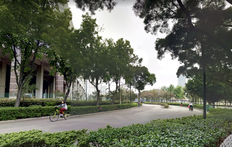 屯門湖山單車公園位於新屯門中心旁 屯門湖山單車公園位於新屯門中心旁