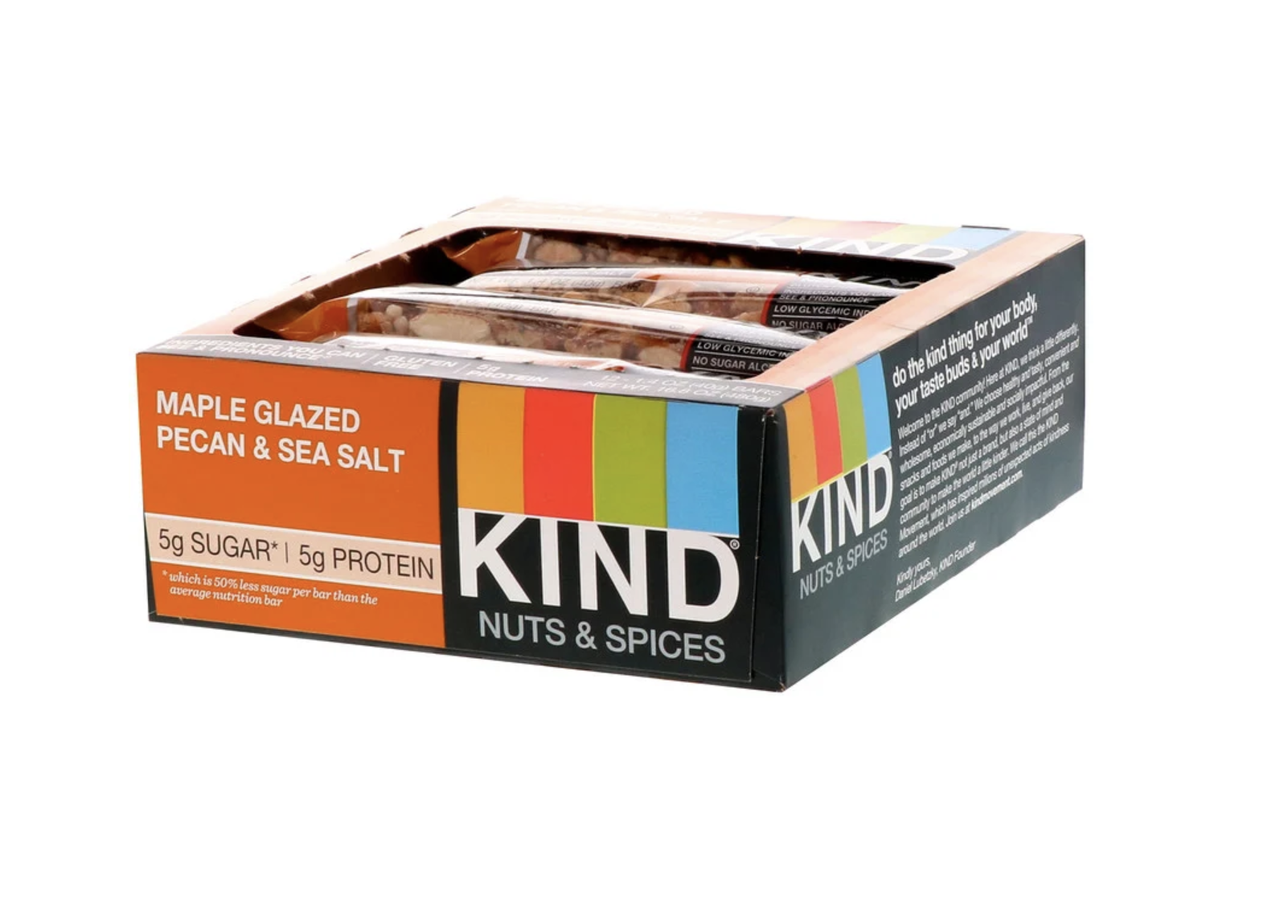 KIND Bars Nuts & Spices, Maple Glazed Pecan & Sea Salt, 12 Bars