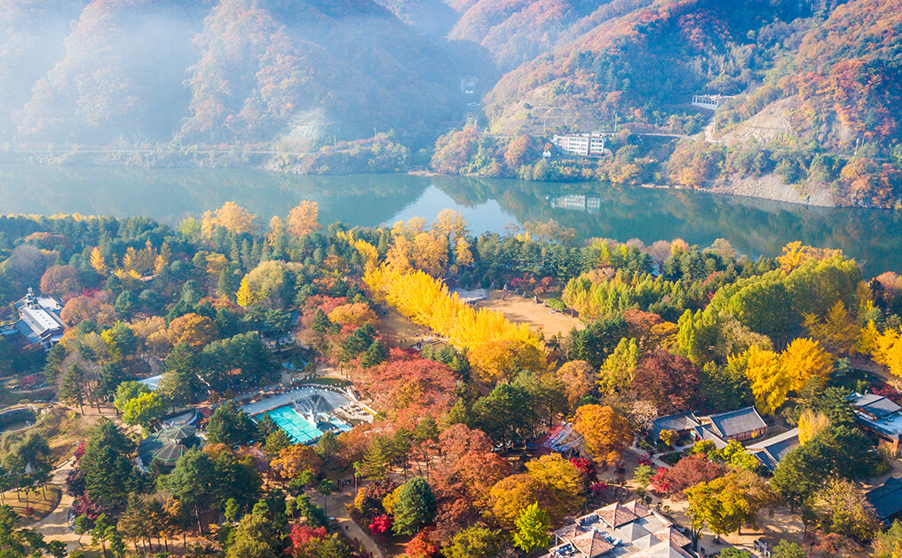 韓國南怡島在春、夏、秋、冬季各有特色，是行山好去處。