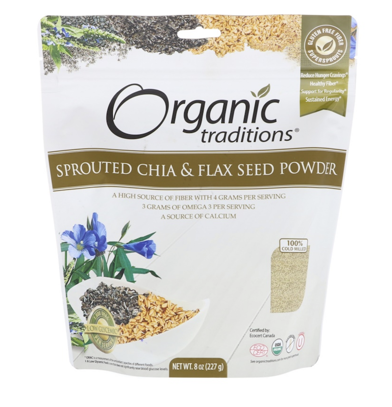 Organic Traditions, Sprouted Chia & Flax Seed Powder